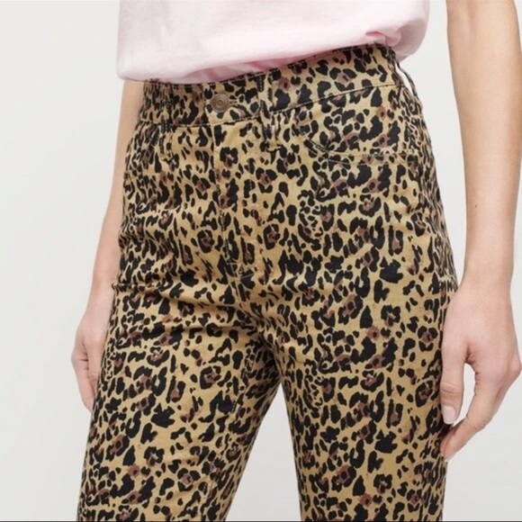 J. Crew Kick Out Crop Leopard Print Pants Size 28 - Picture 10 of 11